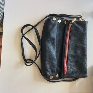 Hammitt Black Crossbody Bag with Gold and Red Accents